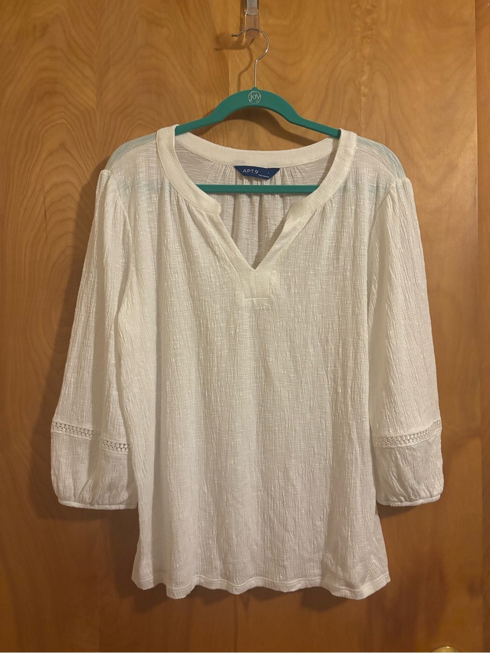Apt 9 White Gauze Split-Neck Tunic Top